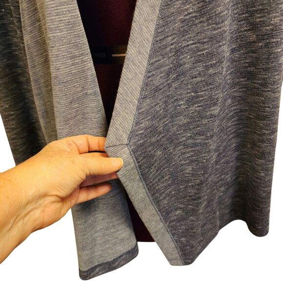 Sunday Women's Size 2X Open Front Waterfall Cardigan Size Small Heathered Blue - Picture 3 of 11